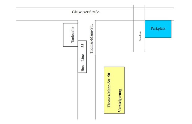  Straßenskizze der Kreuzung Gleiwitzer Straße und Thomas-Mann-Straße